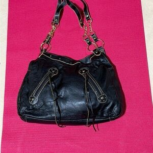 Apt. 9 Black Shoulder Bag with Gold Hardware